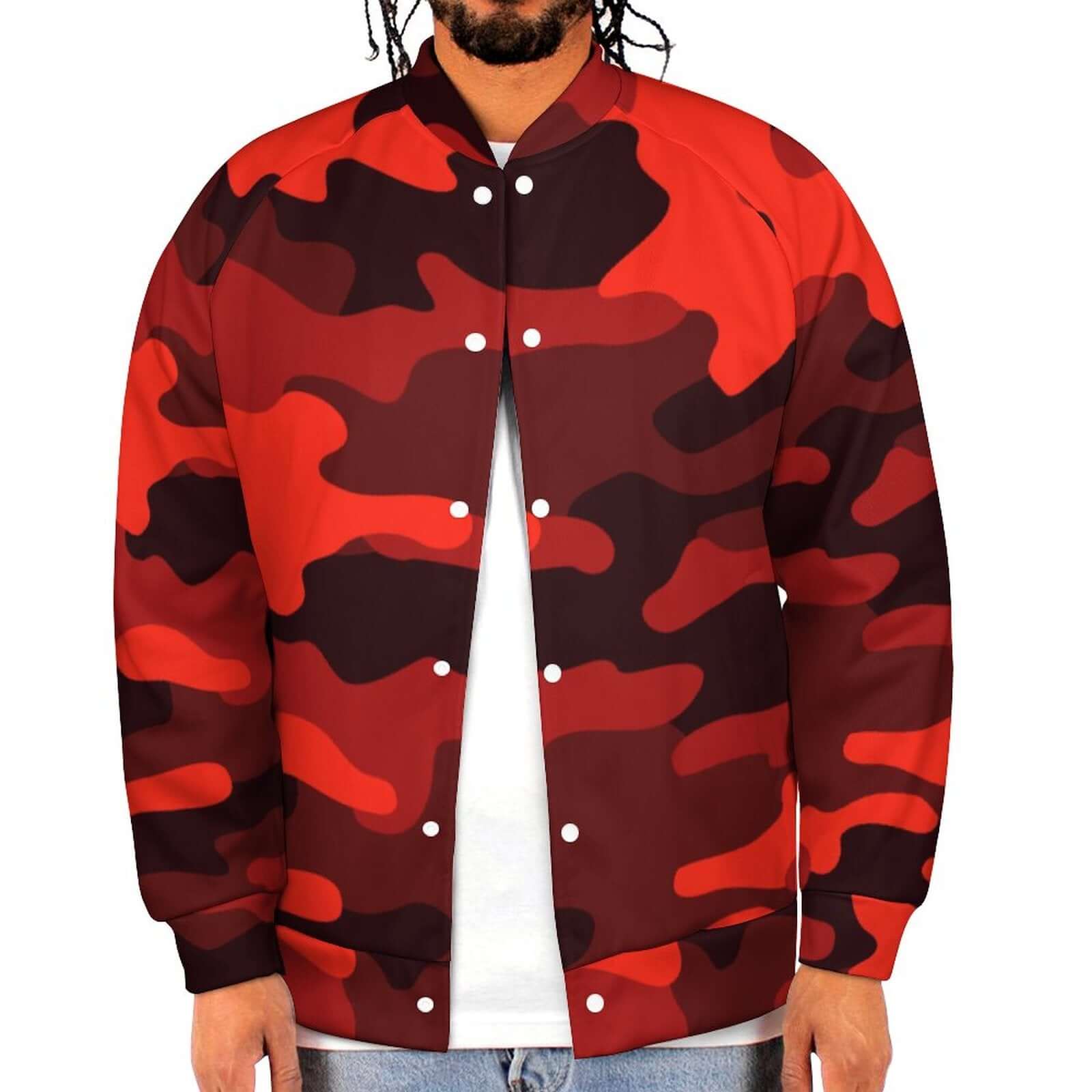 Men's Camo Jacket | Scarlet Red & Black Camouflage Camo Colors