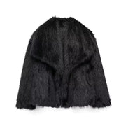 Women's Faux Fox Fur Coat Camo Colors