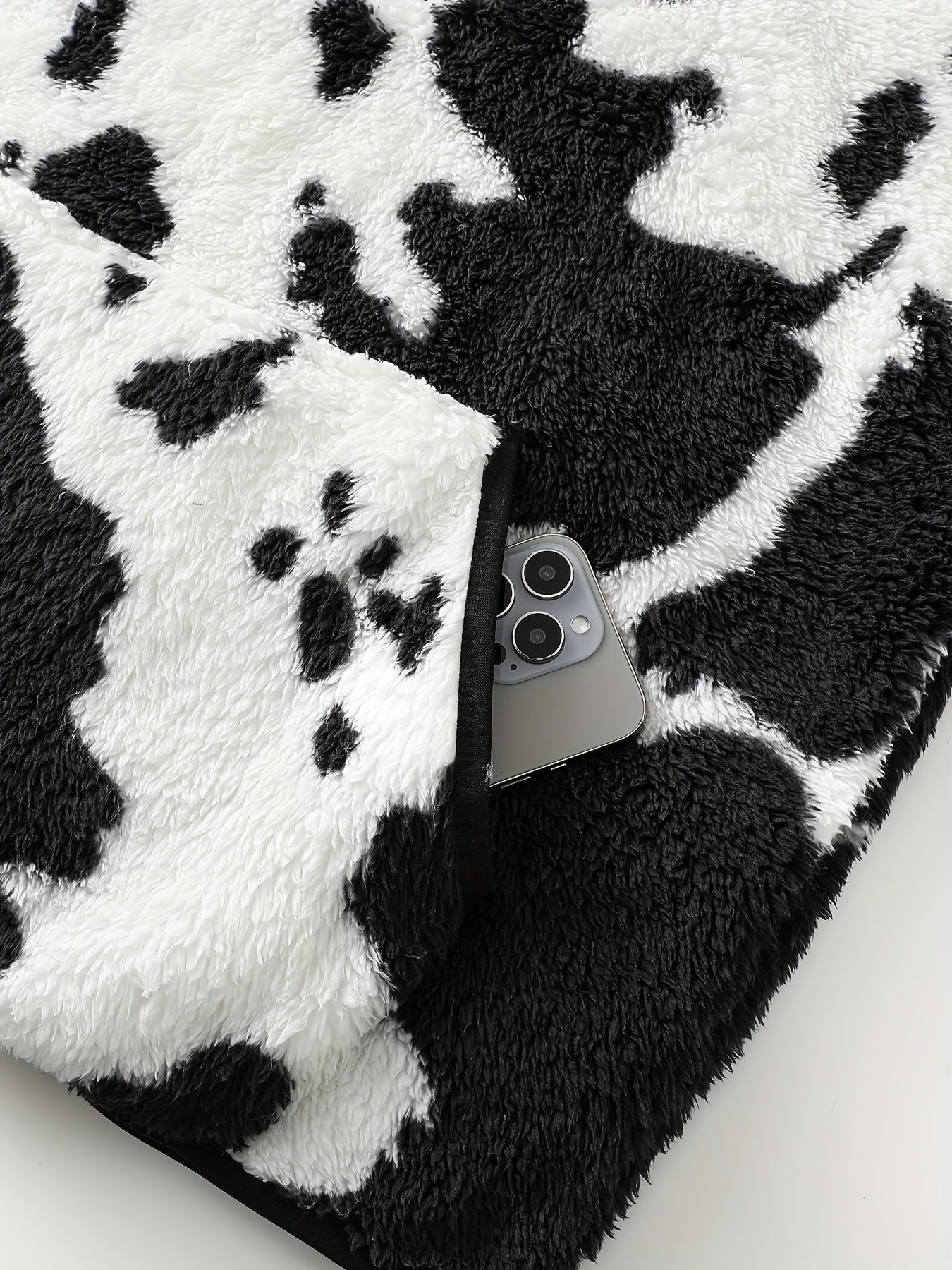 Women's Elegant Leopard Print Hooded Faux Fur Jacket | Camo Colors