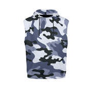 Sleeveless Camo Hoodie For Women | Light Blue Camouflage Camo Colors