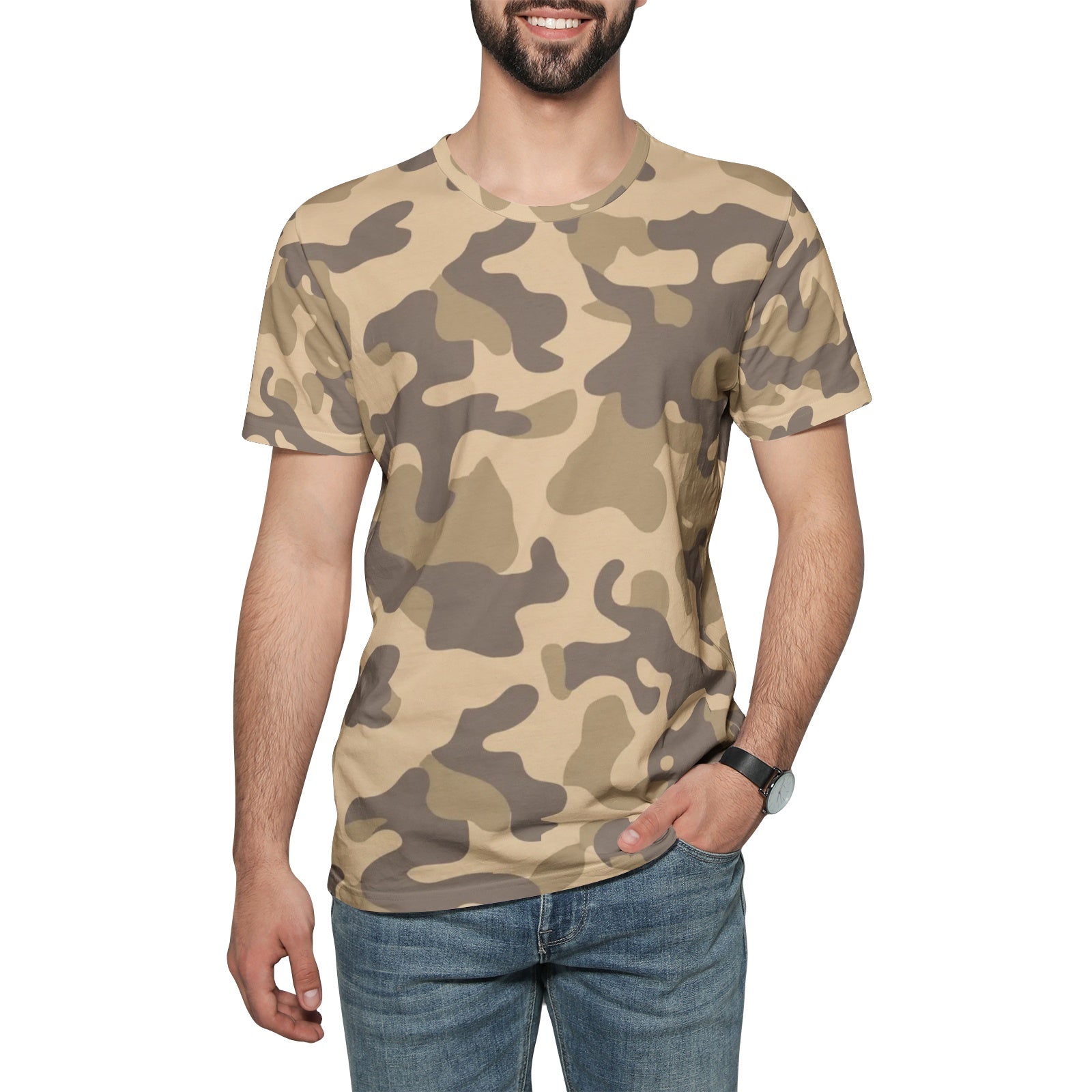 Camo T-shirt | Cotton | Unisex | Khaki Camouflage Camo Colors