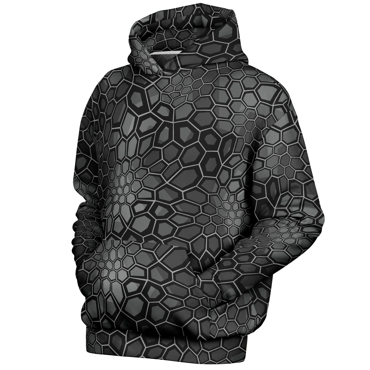 Oversized Camo Hoodie | Black Snake Hexagonal | Camo Colors