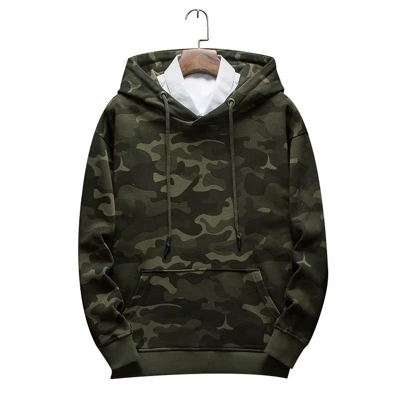 Green Hooded Sweatshirt for Men | Oversized Camo Camo Colors