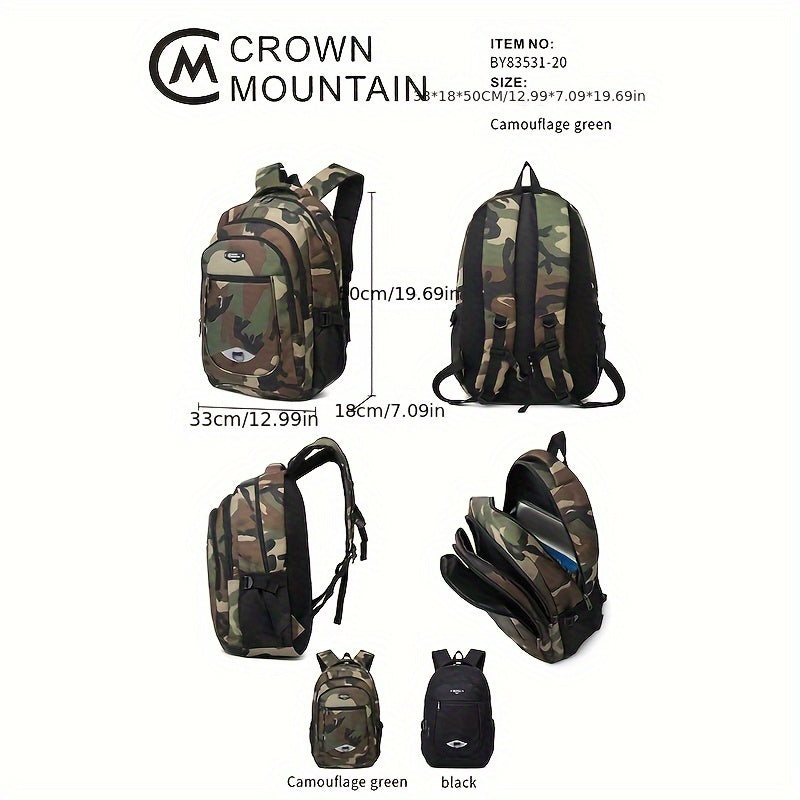 Simple Large Capacity Camouflage Print Backpack Camo Colors