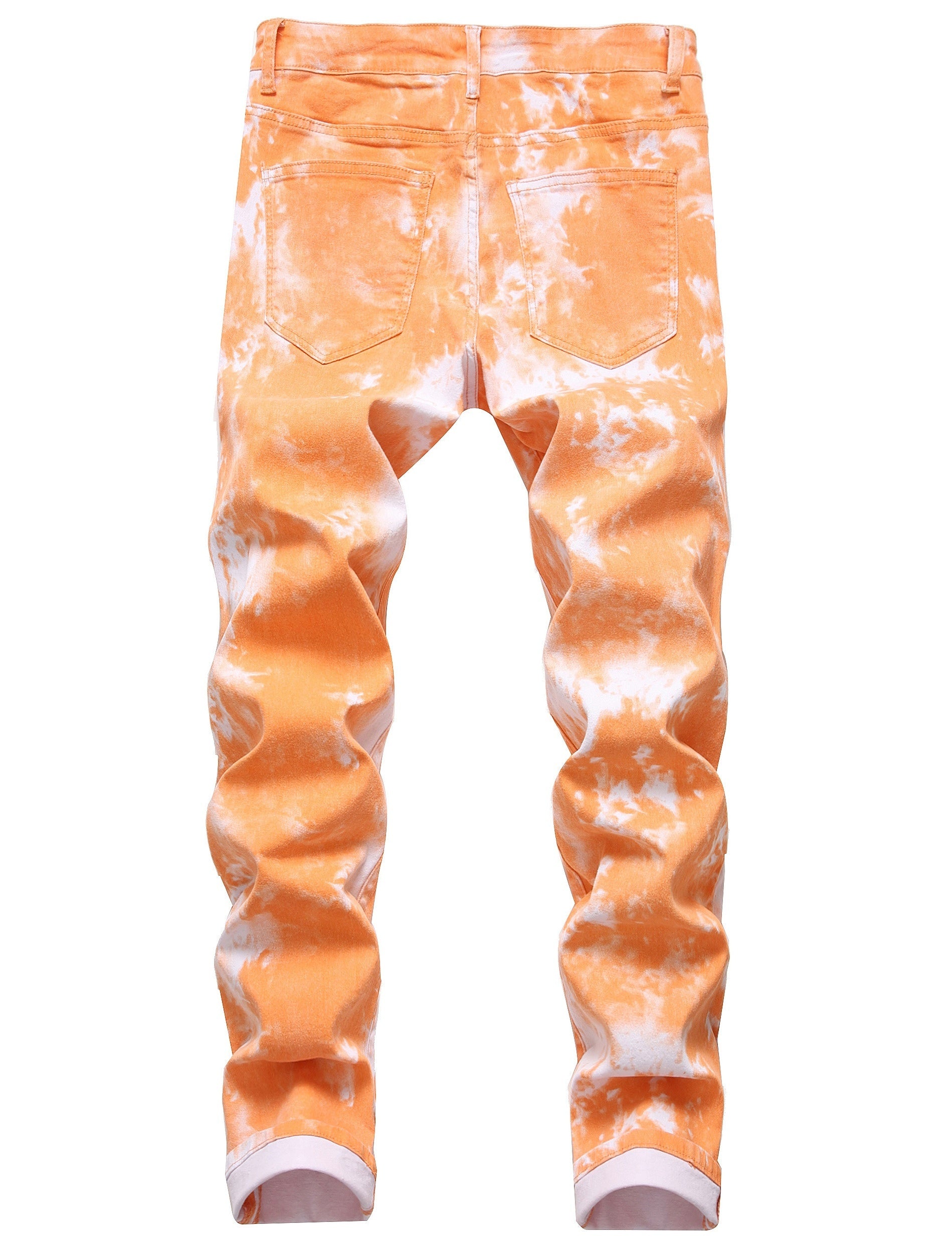 Men's printed slim-fit stretch jeans casual trousers Camo Colors