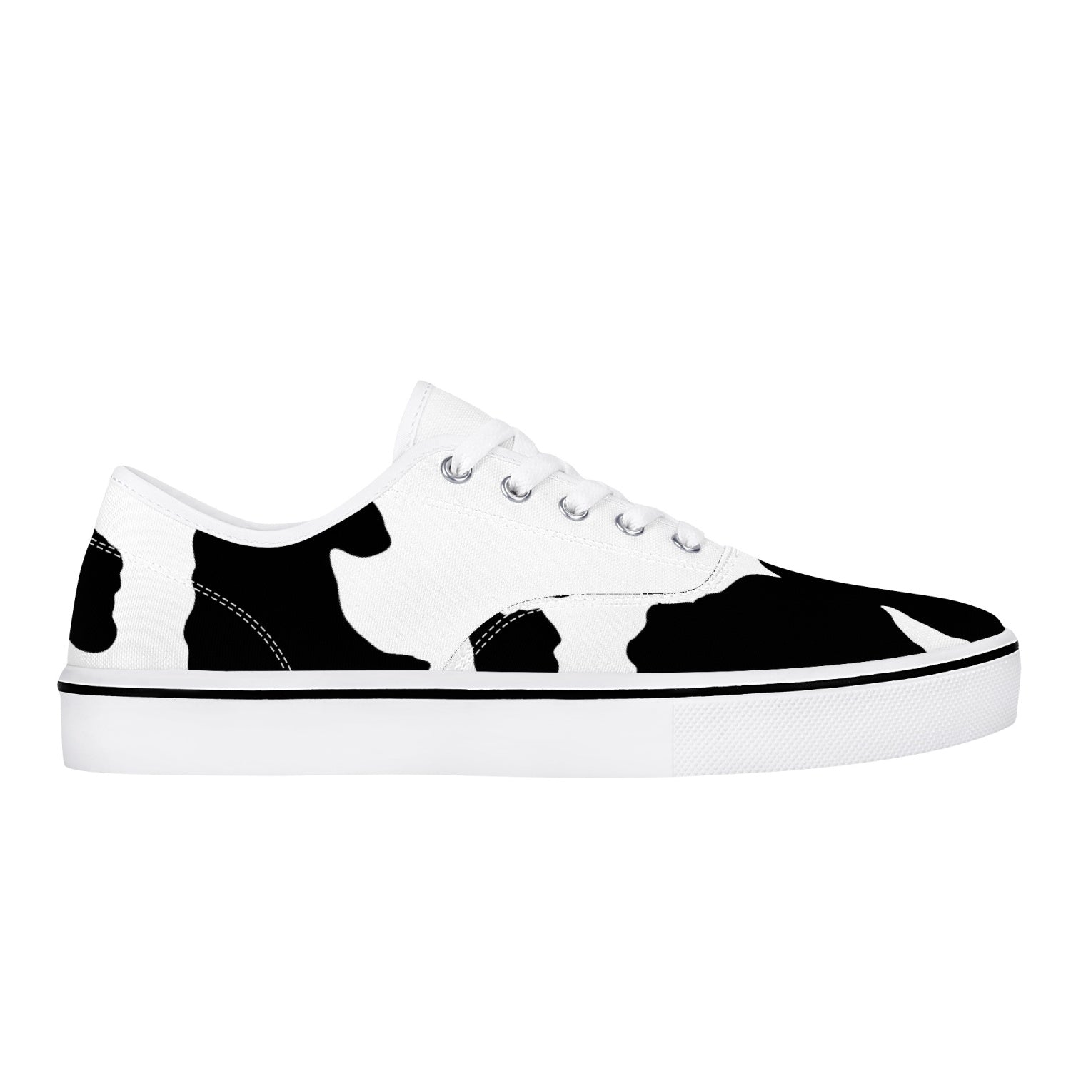 Camo Skate Shoes | Black & White Cow Print Camo Colors