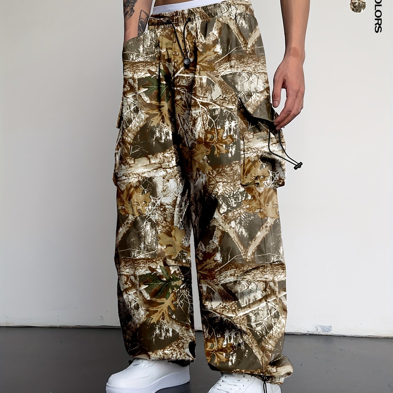 Men's Camo Cargo Pants with Multi-Pocket | Loose Fit Camo Colors