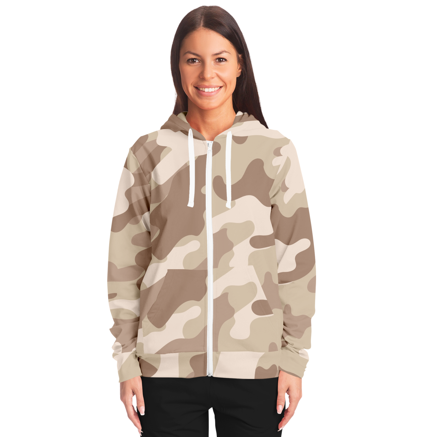 Zip-Up Hoodie | Desert Brown Camouflage style Camo Colors