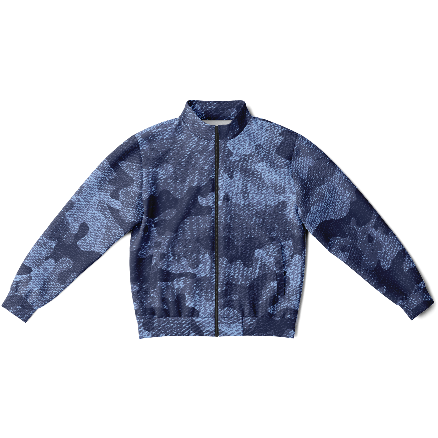 Camo Track Jacket | Denim Blue Camouflage Camo Colors