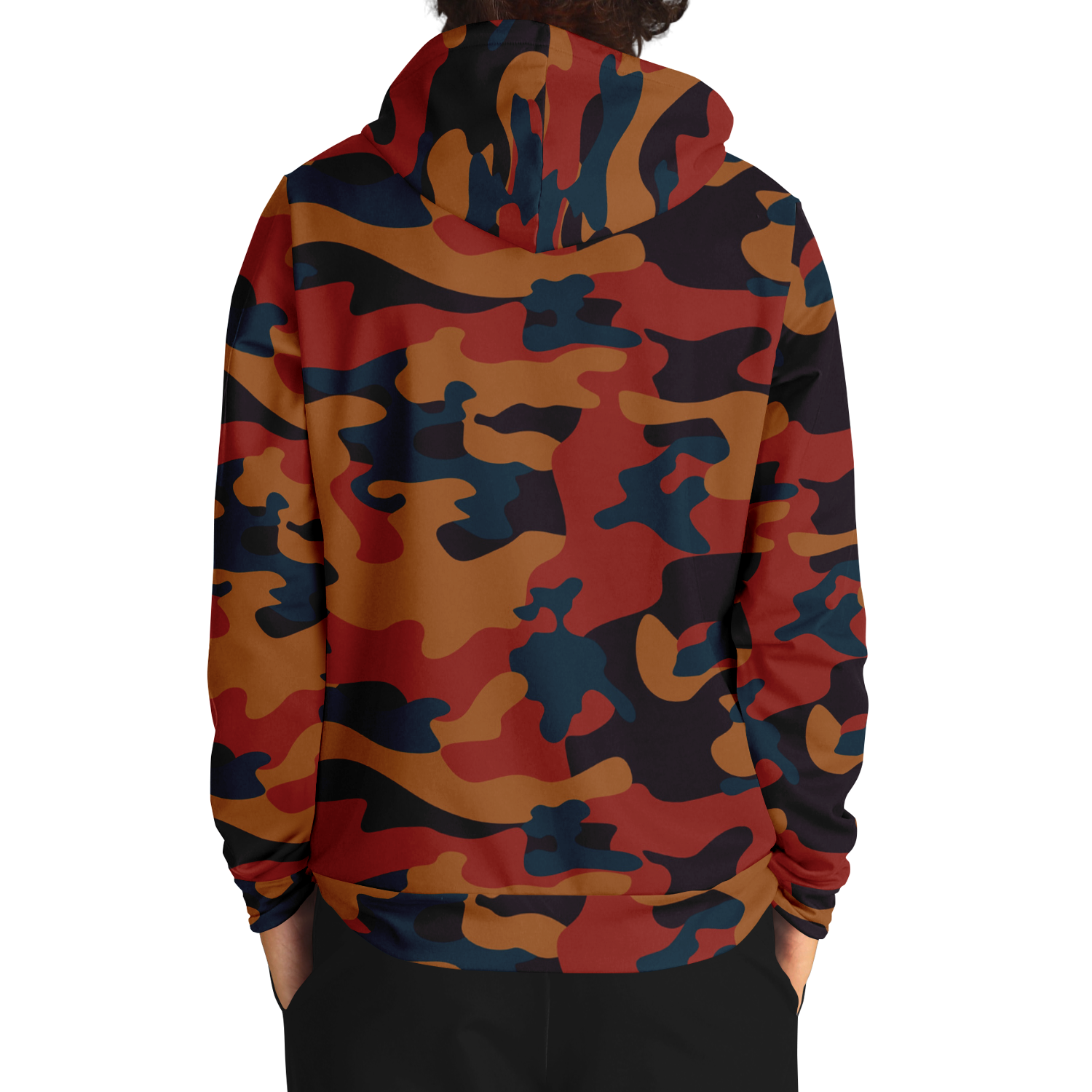 Camo Hoodie | Brown, Prussian Blue and Auburn Camo Colors