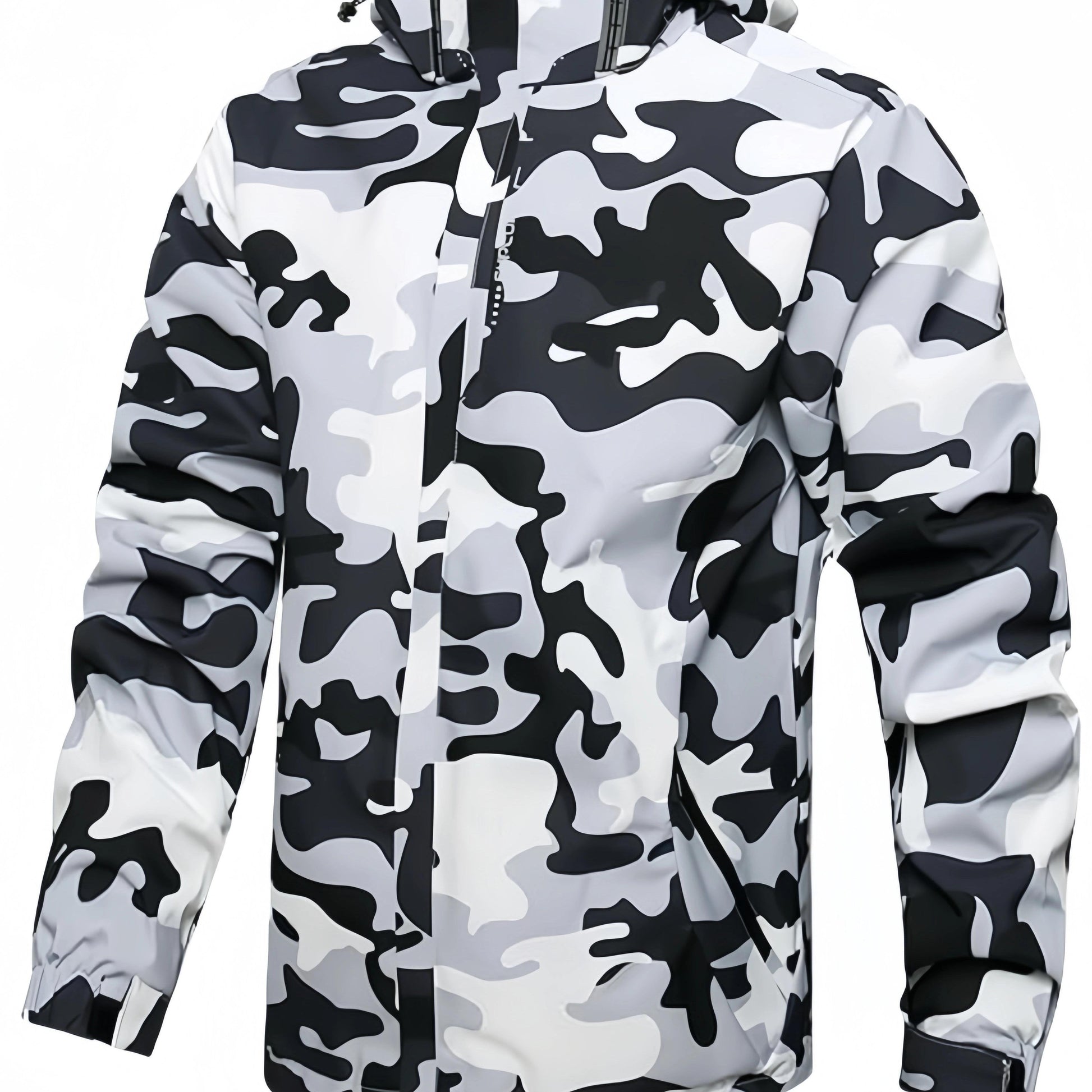 Men's Camo Hooded Jacket in Khaki / Ivory White Camo Colors