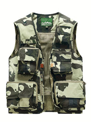 Men'n Stylish Spring And Autumn Multi-Pocket Work Vest Camo Colors