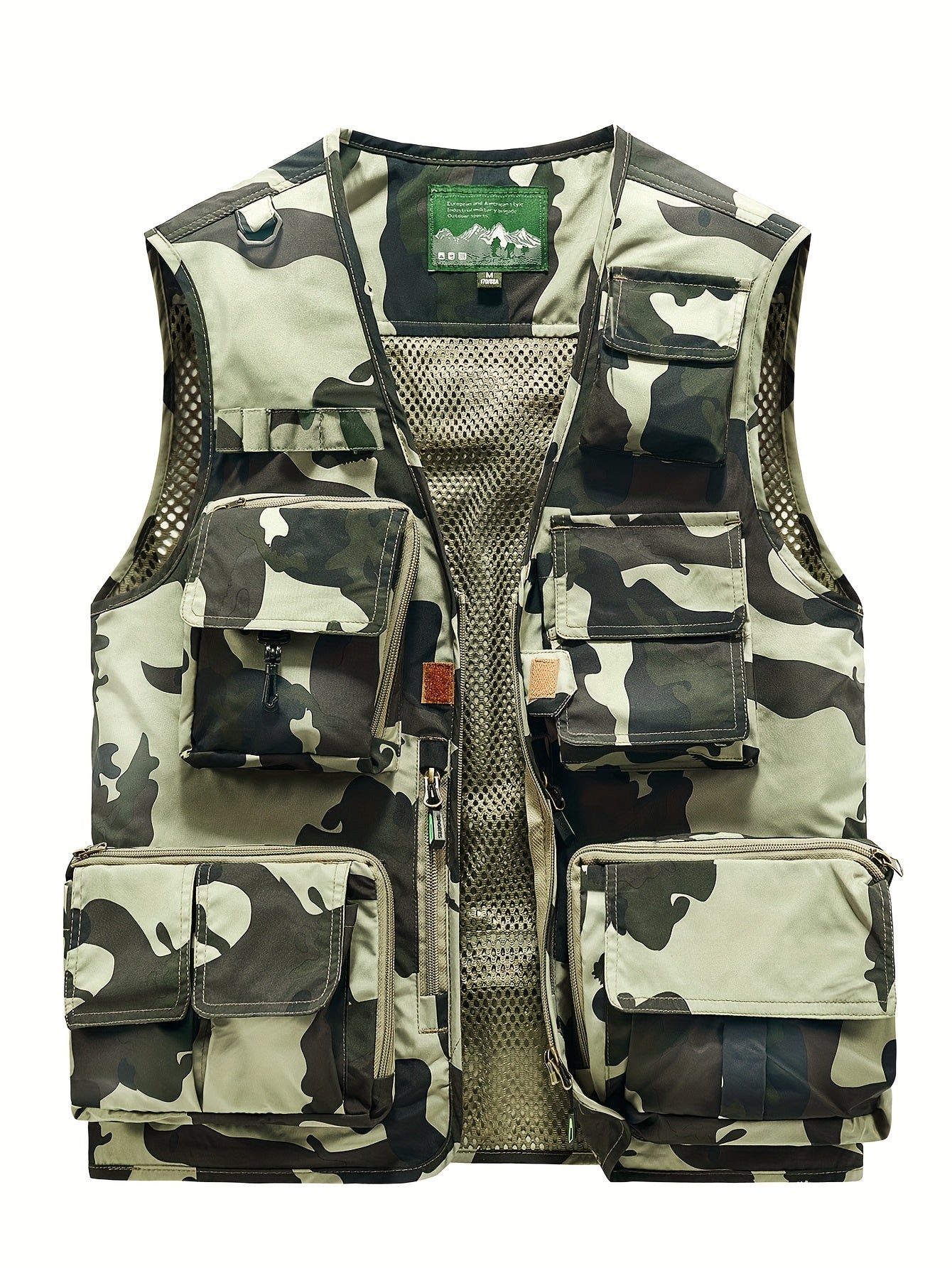 Men'n Stylish Spring And Autumn Multi-Pocket Work Vest Camo Colors