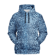 Leopard Print Hoodie | Blue Denim-Style | Camo Colors