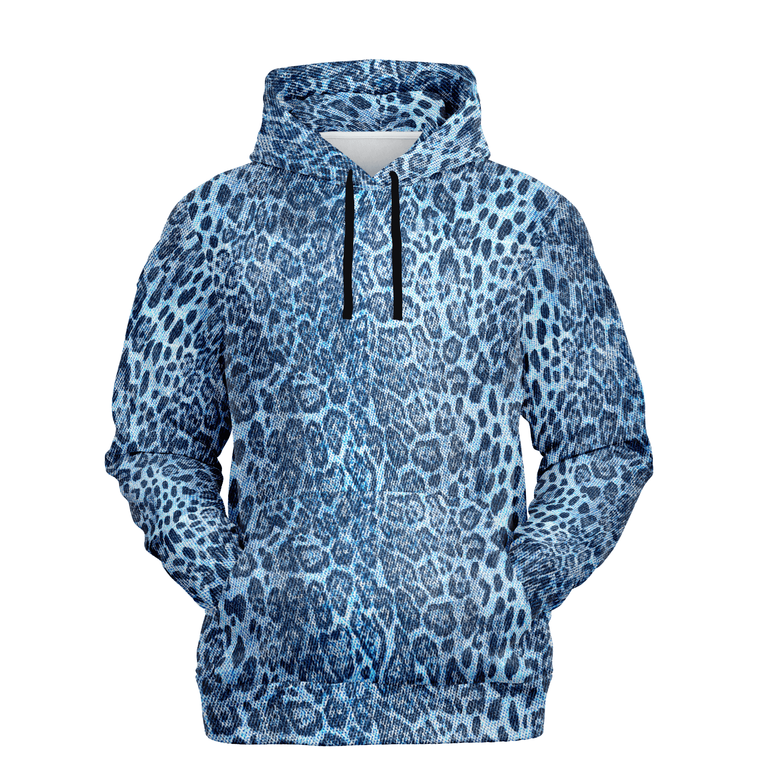 Leopard Print Hoodie | Blue Denim-Style | Camo Colors