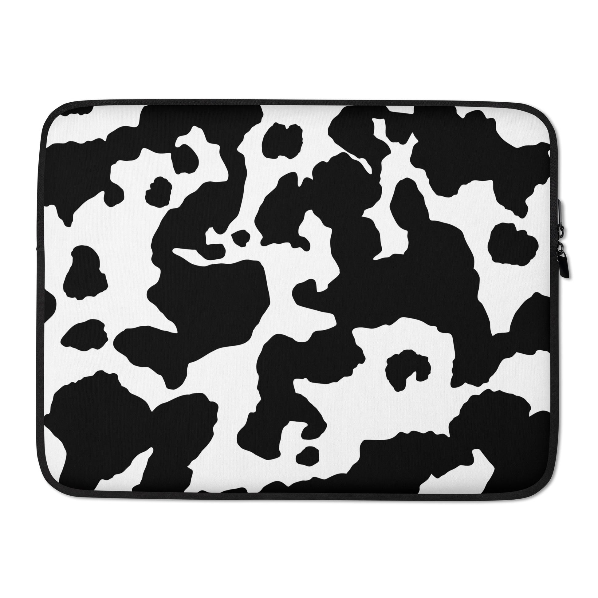 Camo Laptop Sleeve | Black & White Cow Camouflage Camo Colors