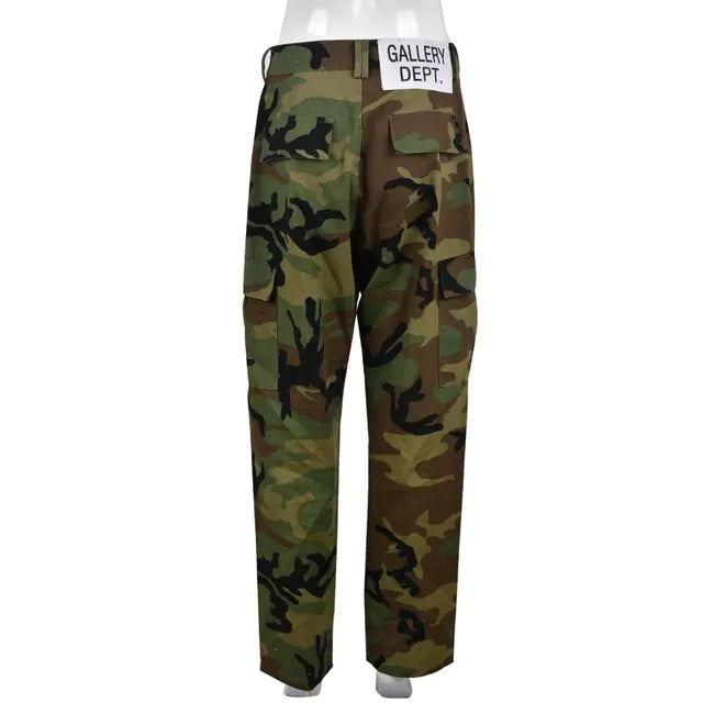 Camo Cargo Pencil Straight Pants Camo Colors