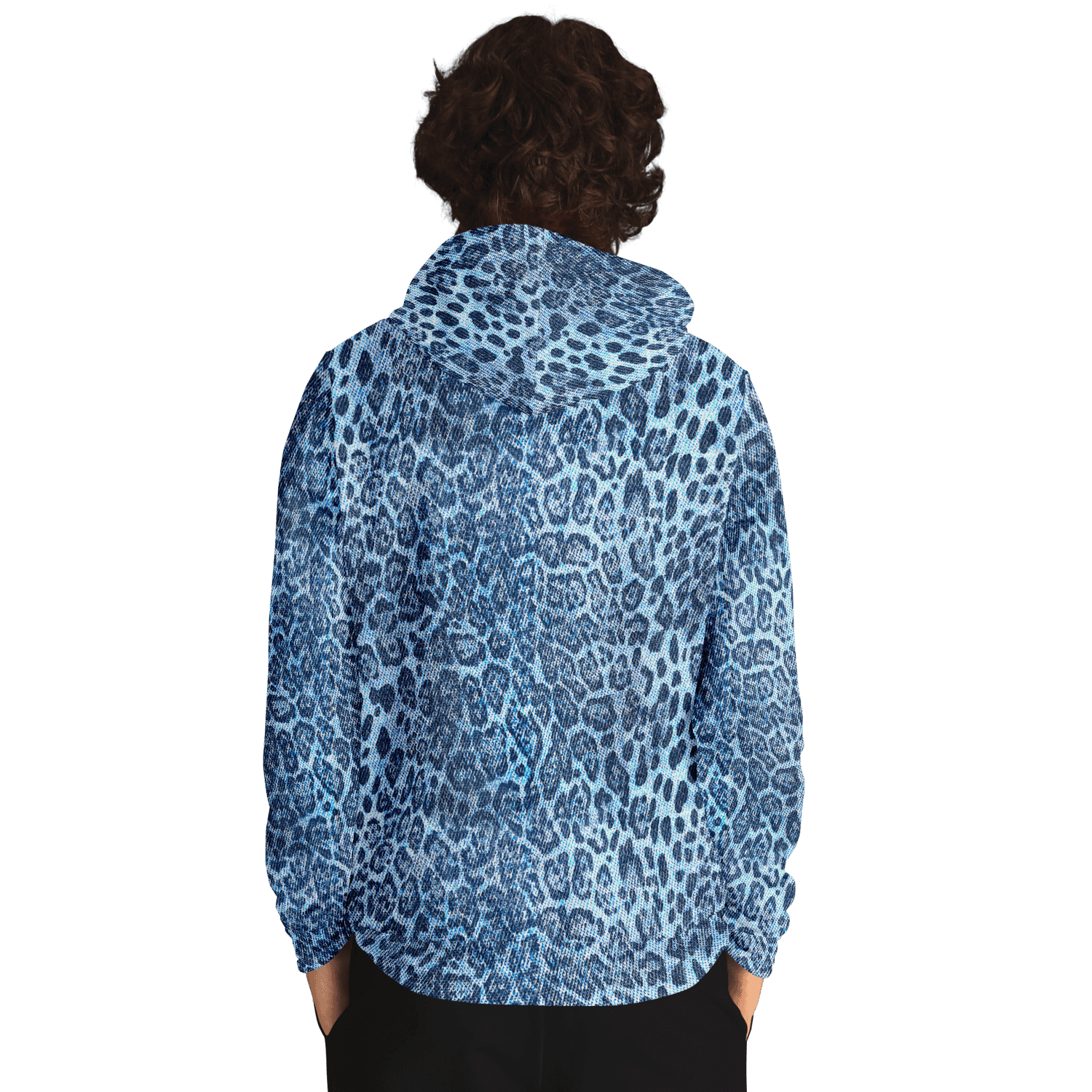 Leopard Print Hoodie | Blue Denim-Style | Camo Colors