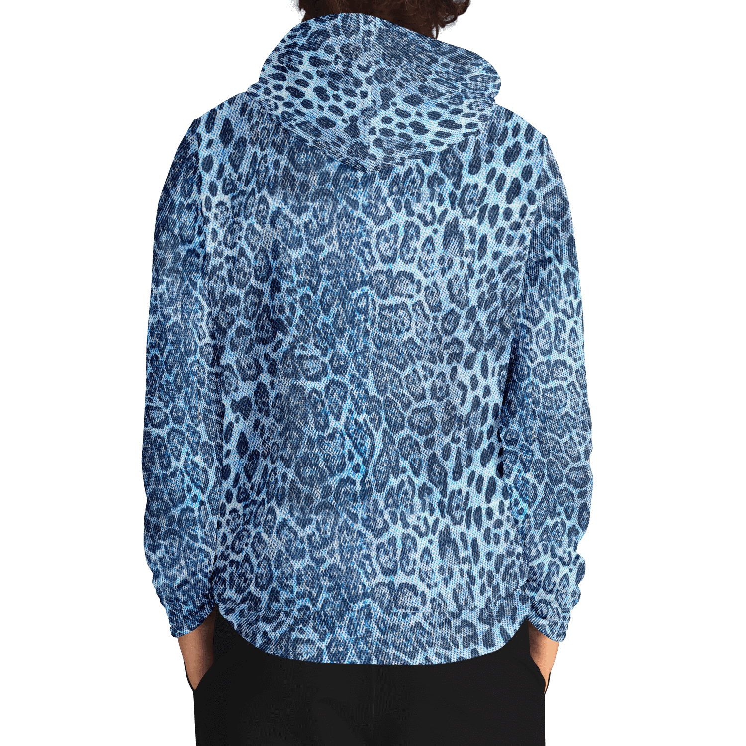 Leopard Print Hoodie | Blue Denim-Style | Camo Colors