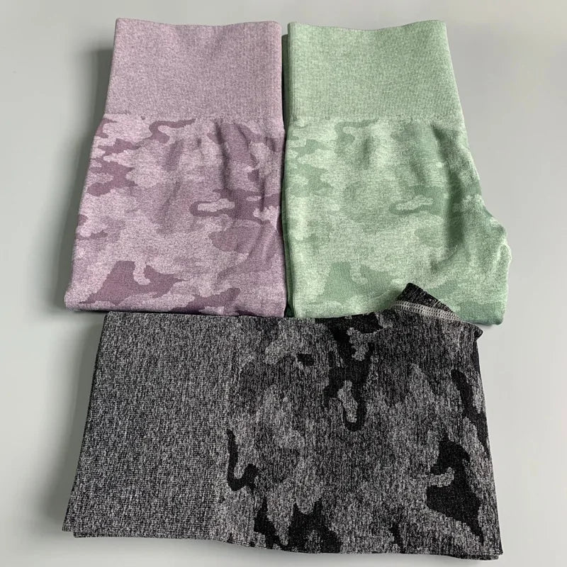 Nepoagym Women's Camo Seamless High Waist Leggings Camo Colors