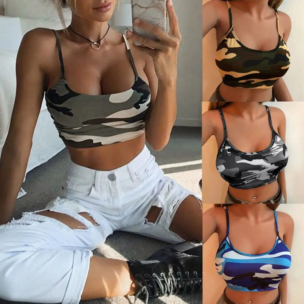 Camouflage Crop Top Women Camo Colors