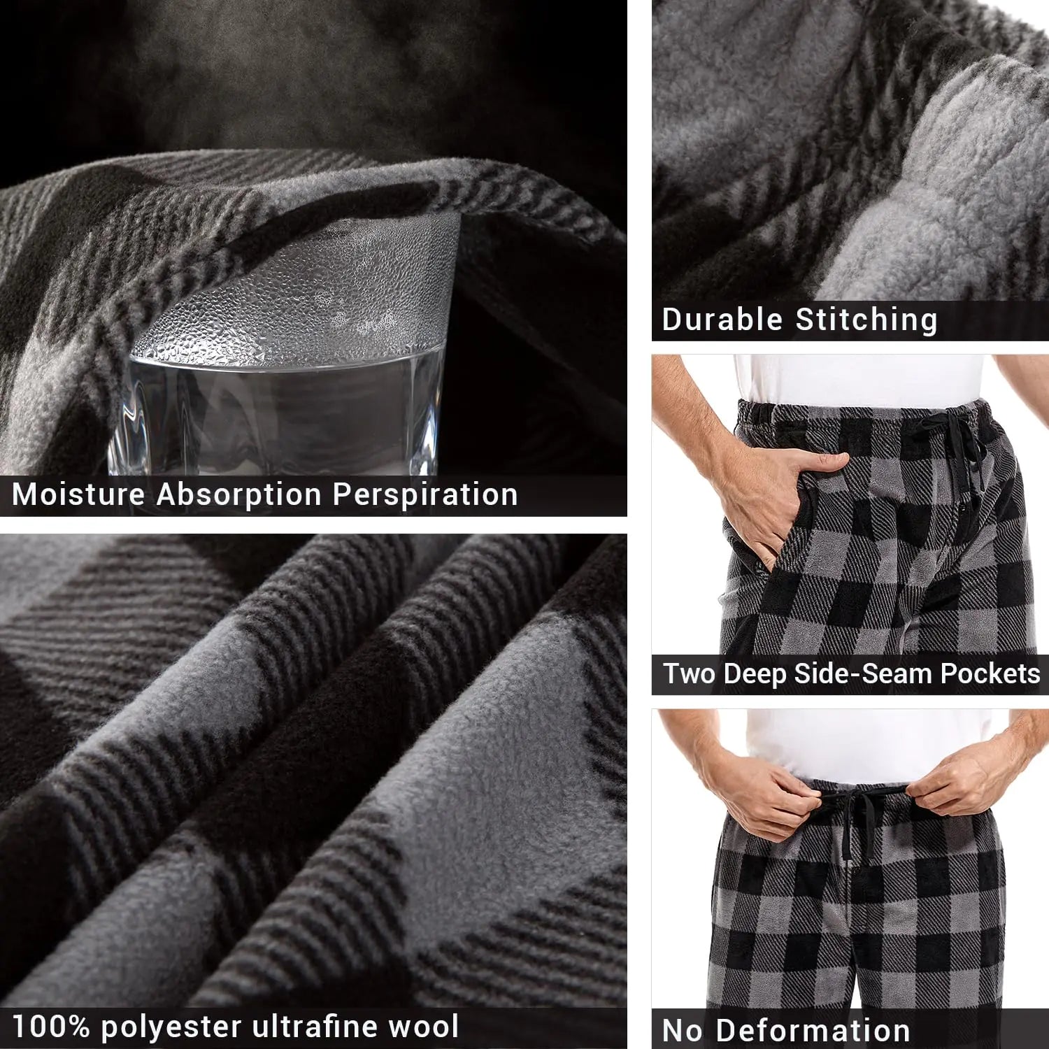 DG Hill 1Pack or 3Pack Mens PJ Pajama Pants Bottoms Fleece Lounge Pants Camo Colors