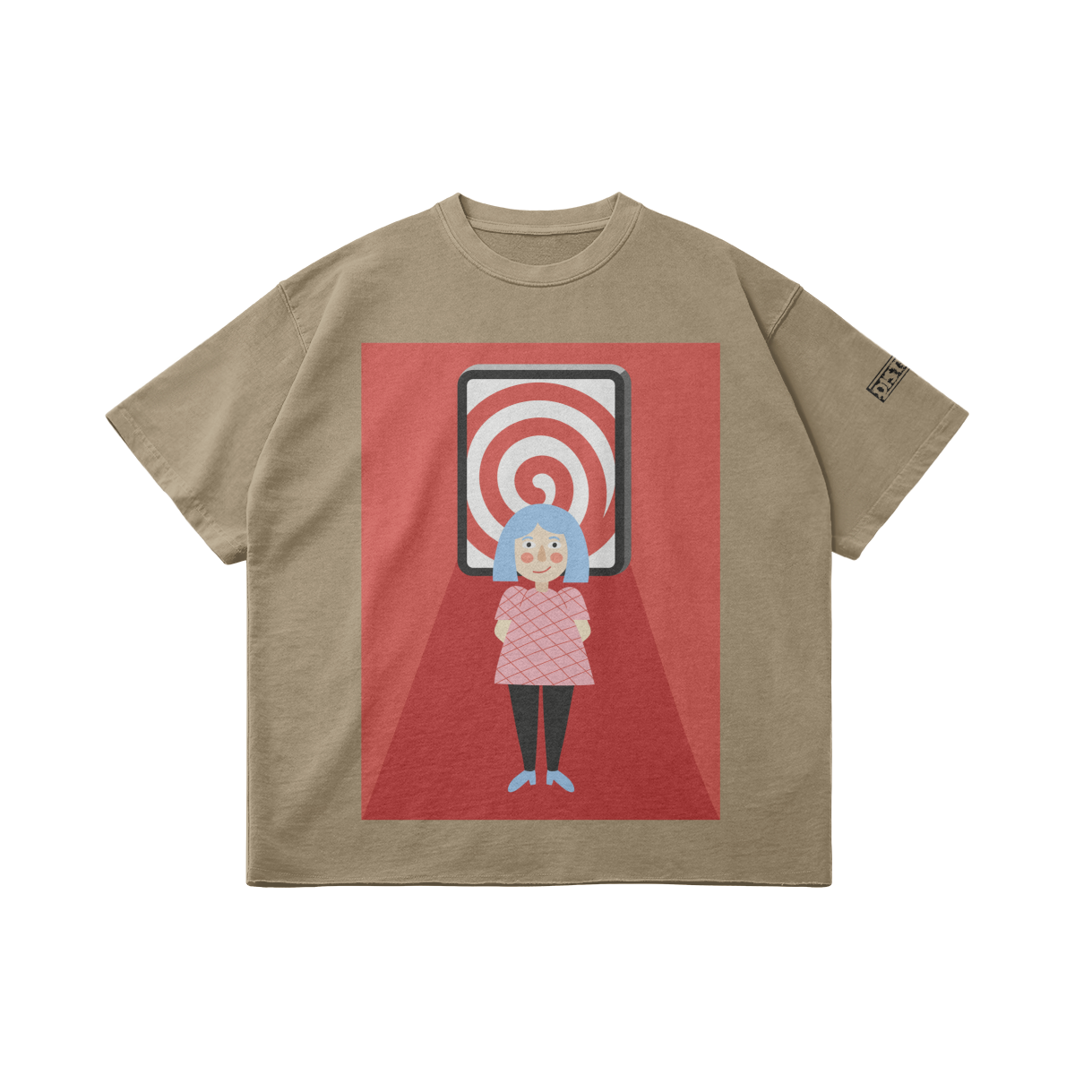 Resisting The Hypnotic Pull | Minimal Art Oversized T-shirt | Camo Colors