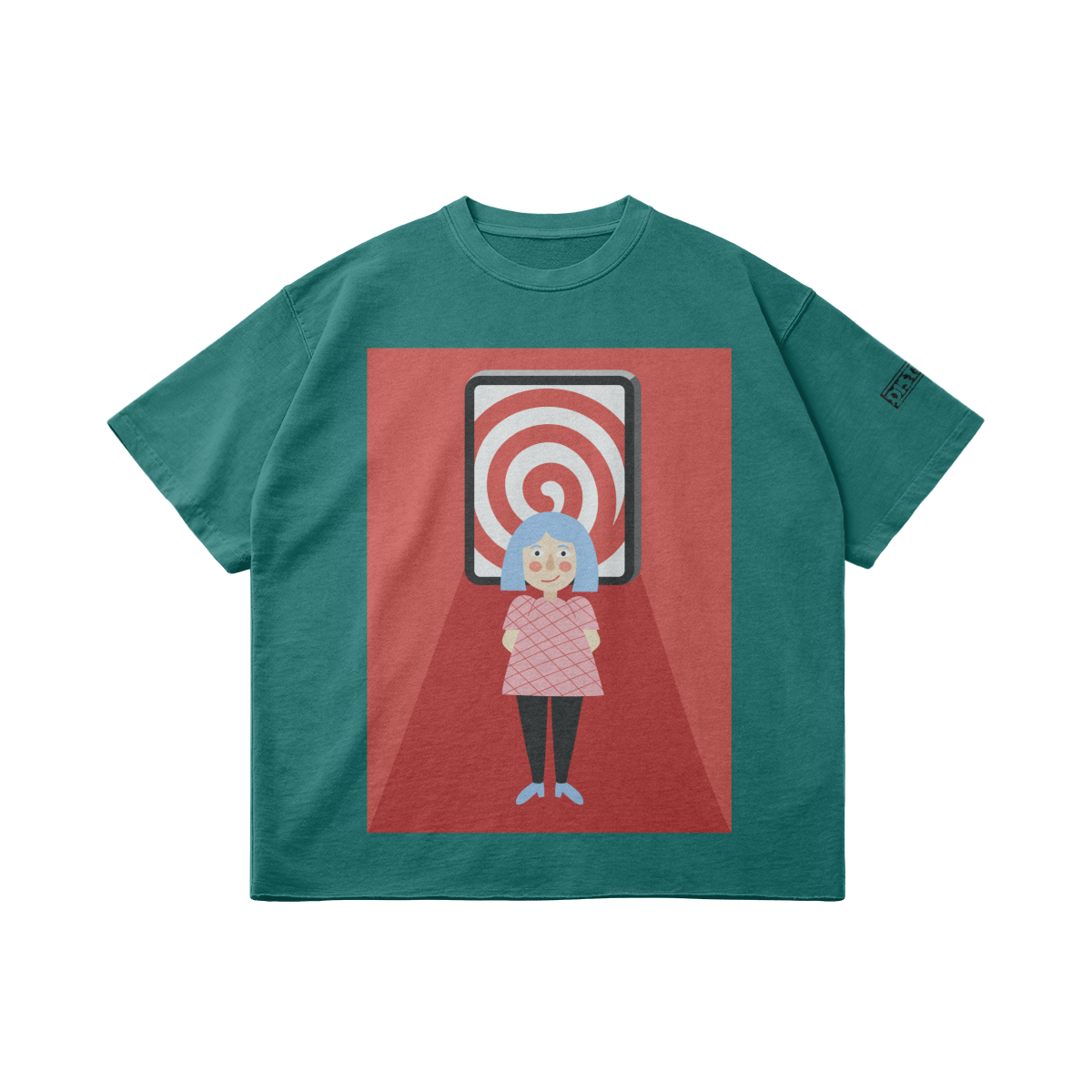Resisting The Hypnotic Pull | Minimal Art Oversized T-shirt | Camo Colors