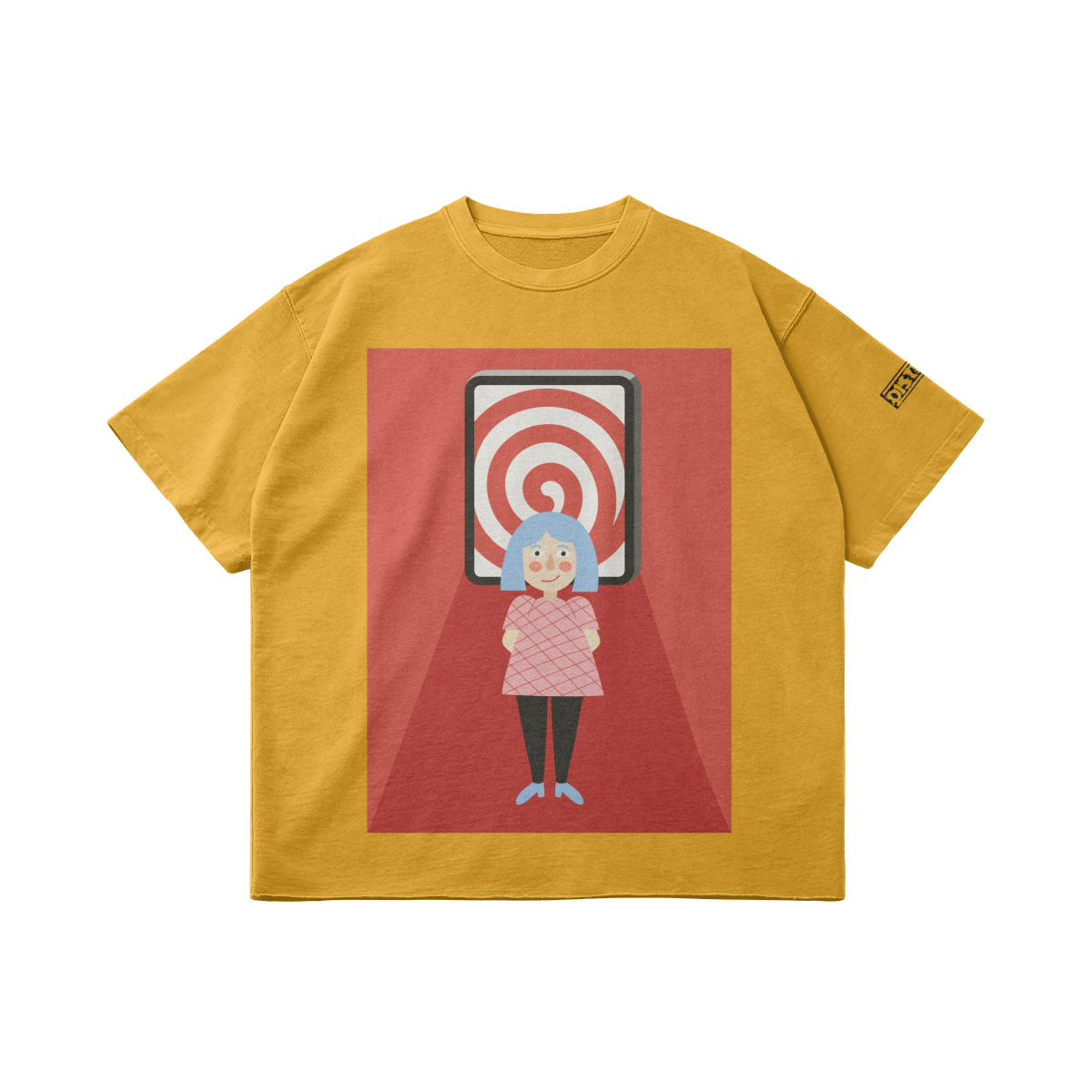 Resisting The Hypnotic Pull | Minimal Art Oversized T-shirt | Camo Colors