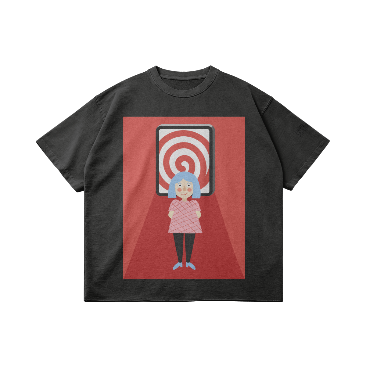 Resisting The Hypnotic Pull | Minimal Art Oversized T-shirt | Camo Colors