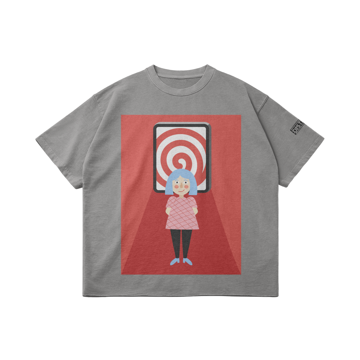 Resisting The Hypnotic Pull | Minimal Art Oversized T-shirt | Camo Colors