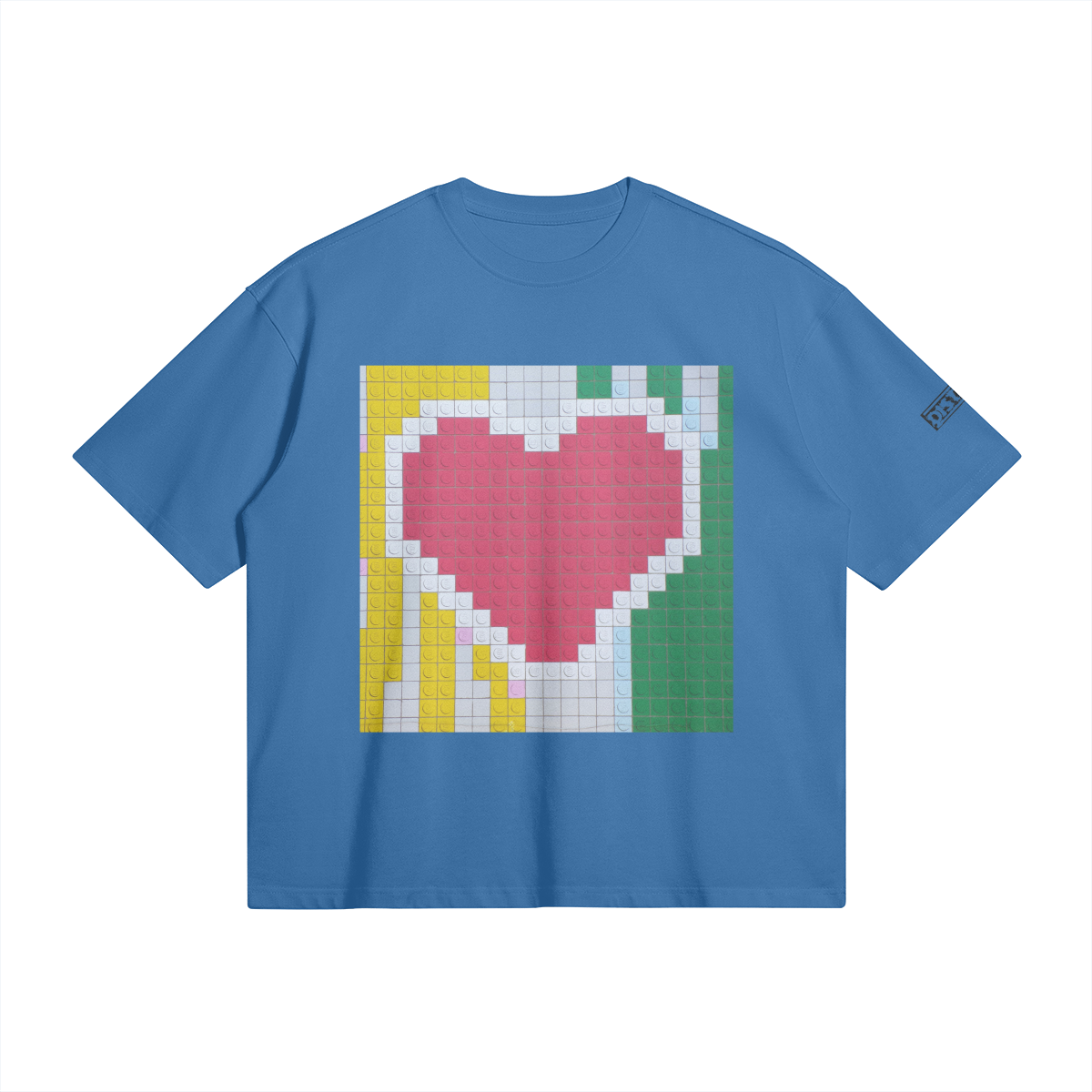 Lego Heart | Oversized Boxy T-Shirt | Camo Colors