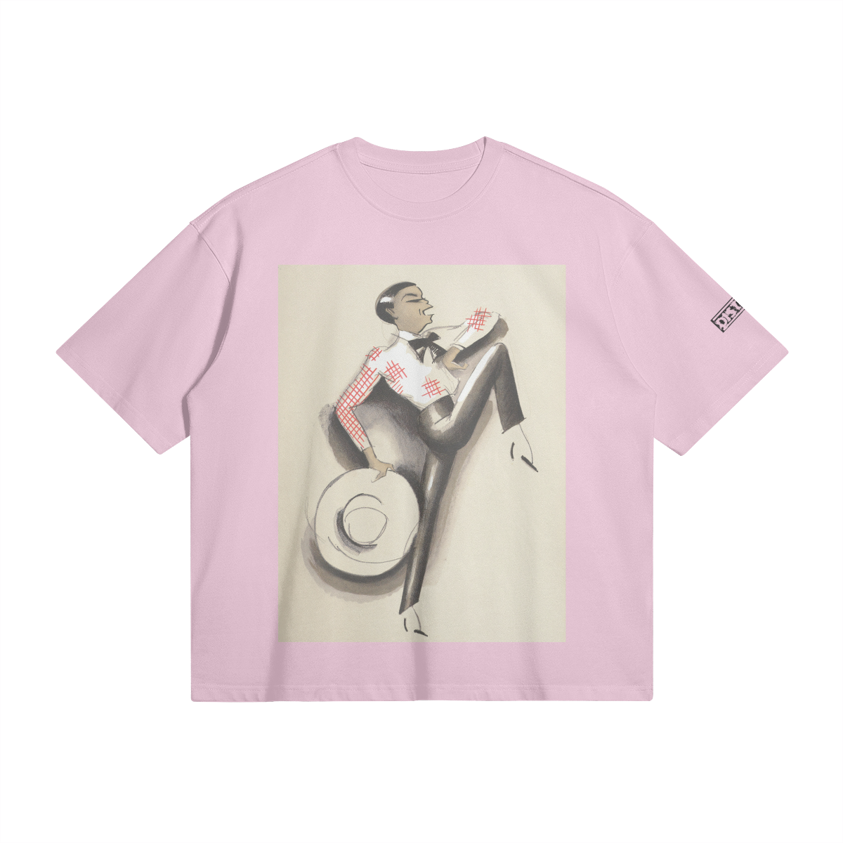 Dancing Man | Art Deco | Oversized Boxy T-shirt | Camo Colors