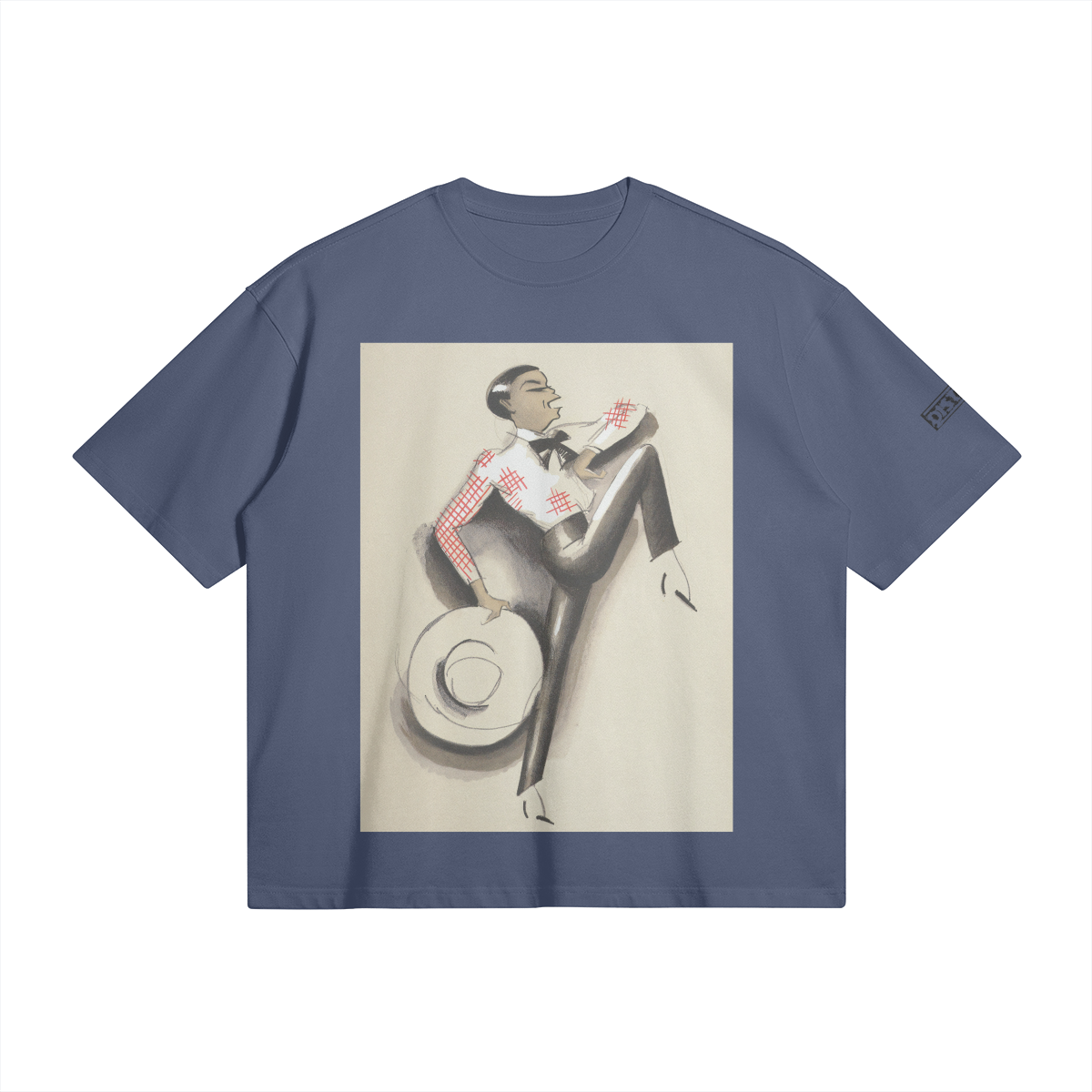 Dancing Man | Art Deco | Oversized Boxy T-shirt | Camo Colors