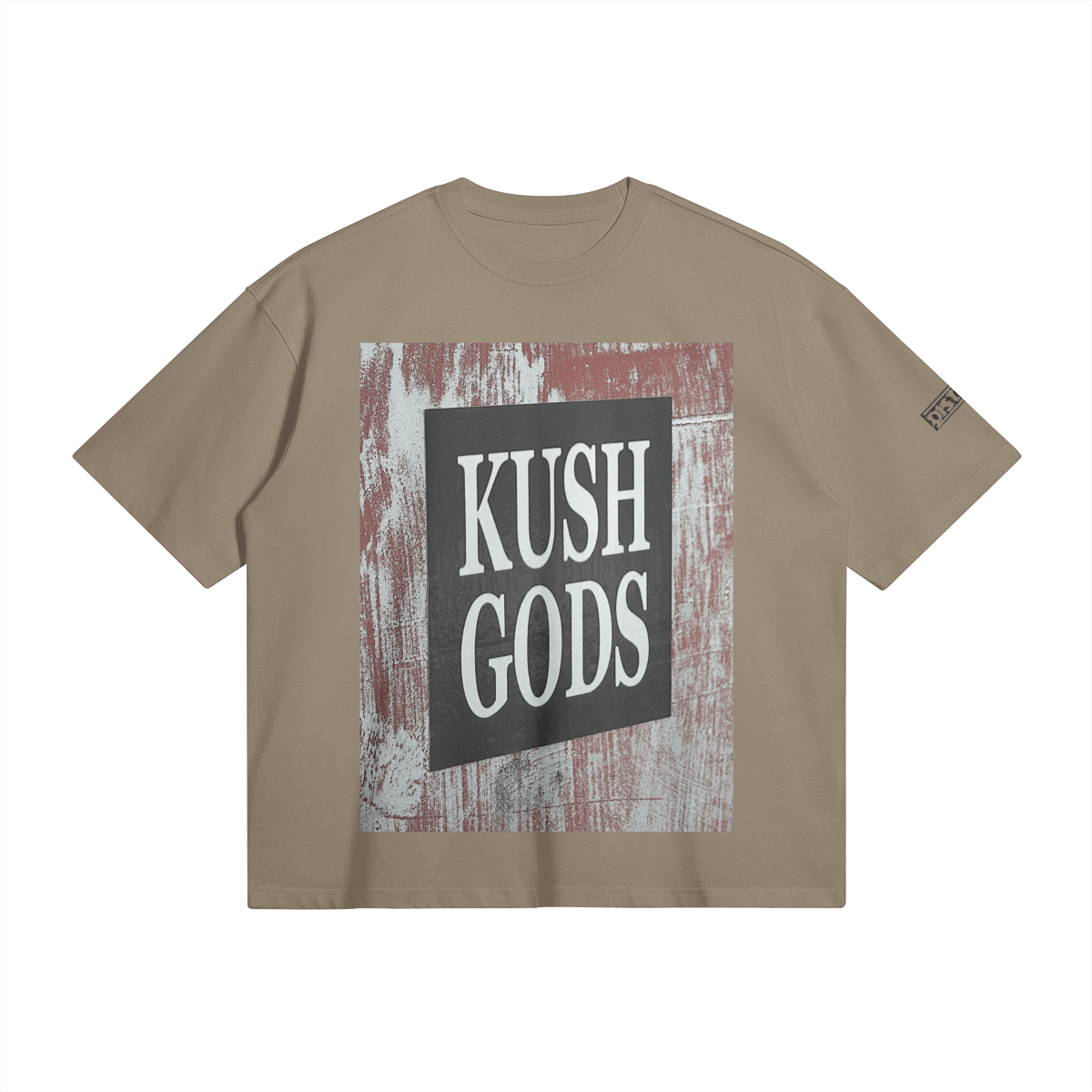 Kush Gods | Minimal Art Oversized Boxy T-Shirt | Camo Colors
