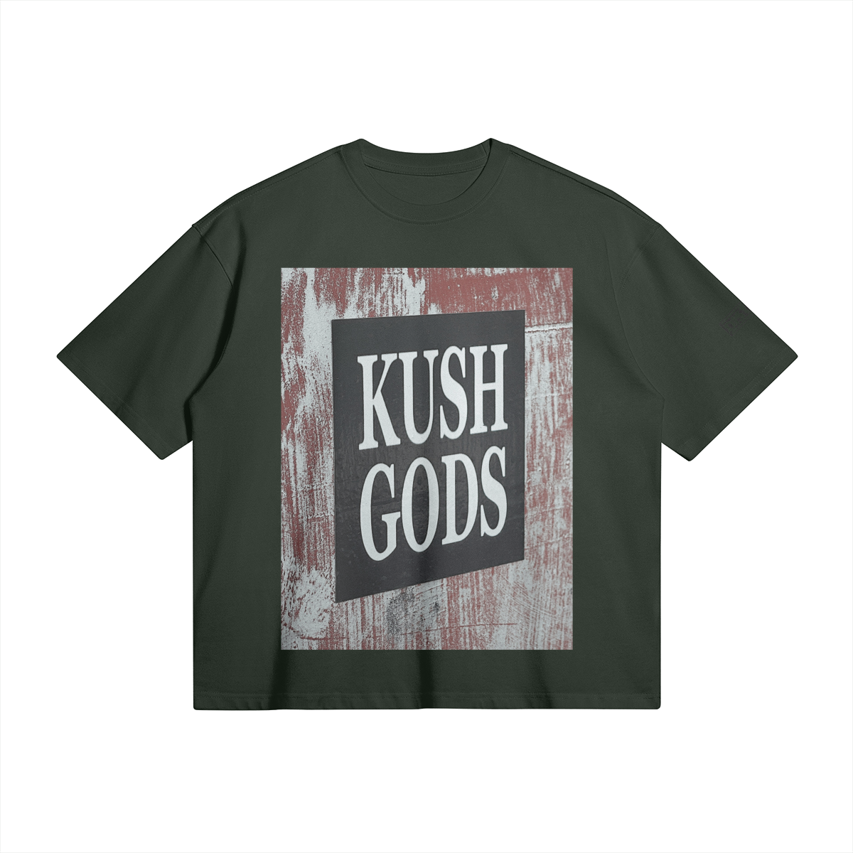 Kush Gods | Minimal Art Oversized Boxy T-Shirt | Camo Colors