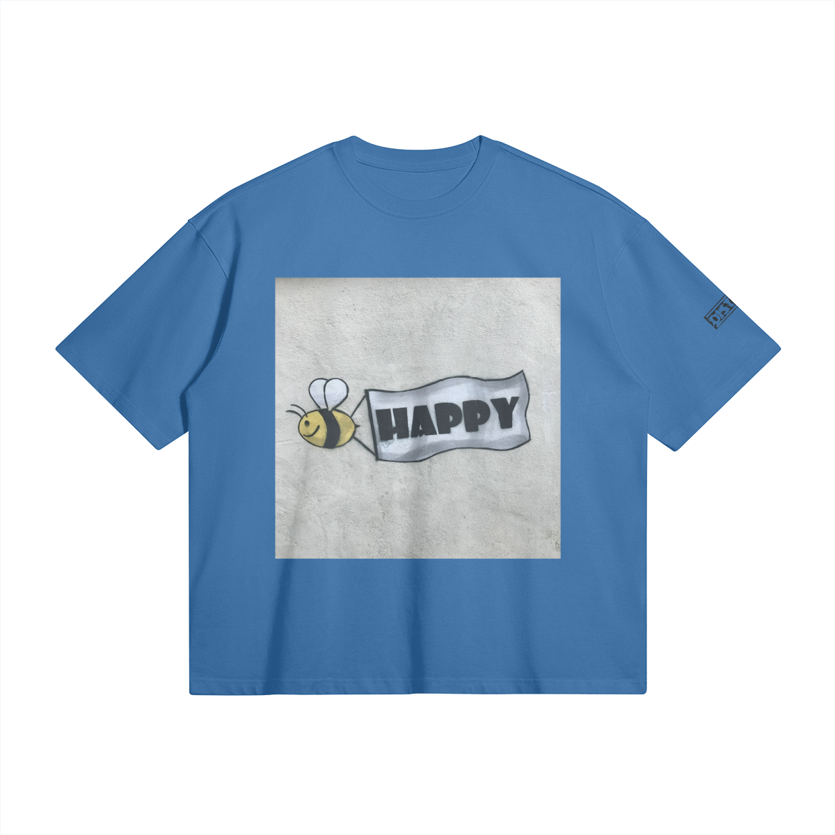 Bee Happy | Graffiti Art Oversized Boxy T-Shirt | Camo Colors