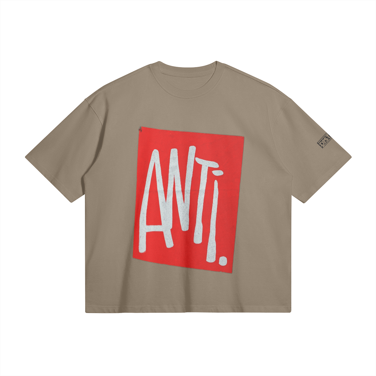 Anti | Red Graffiti Art Oversized Boxy T-Shirt | Camo Colors