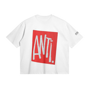 Anti | Red Graffiti Art Oversized Boxy T-Shirt | Camo Colors