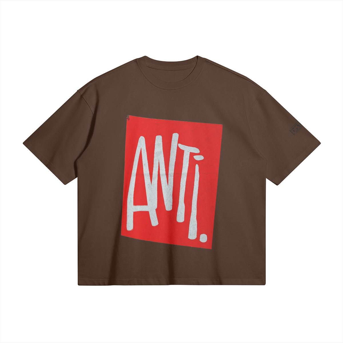 Anti | Red Graffiti Art Oversized Boxy T-Shirt | Camo Colors