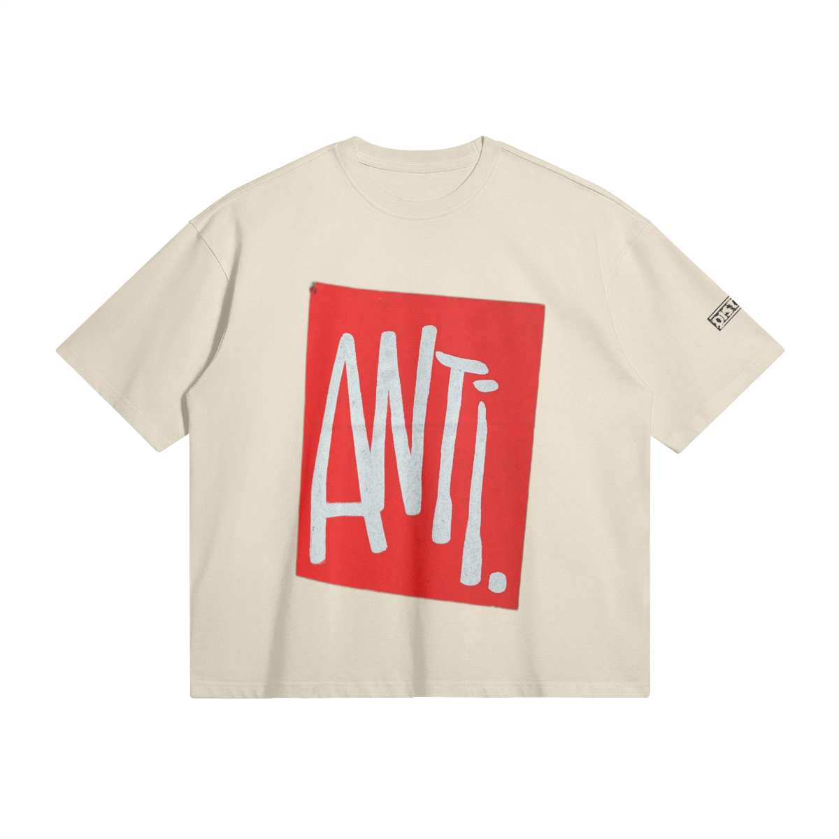 Anti | Red Graffiti Art Oversized Boxy T-Shirt | Camo Colors