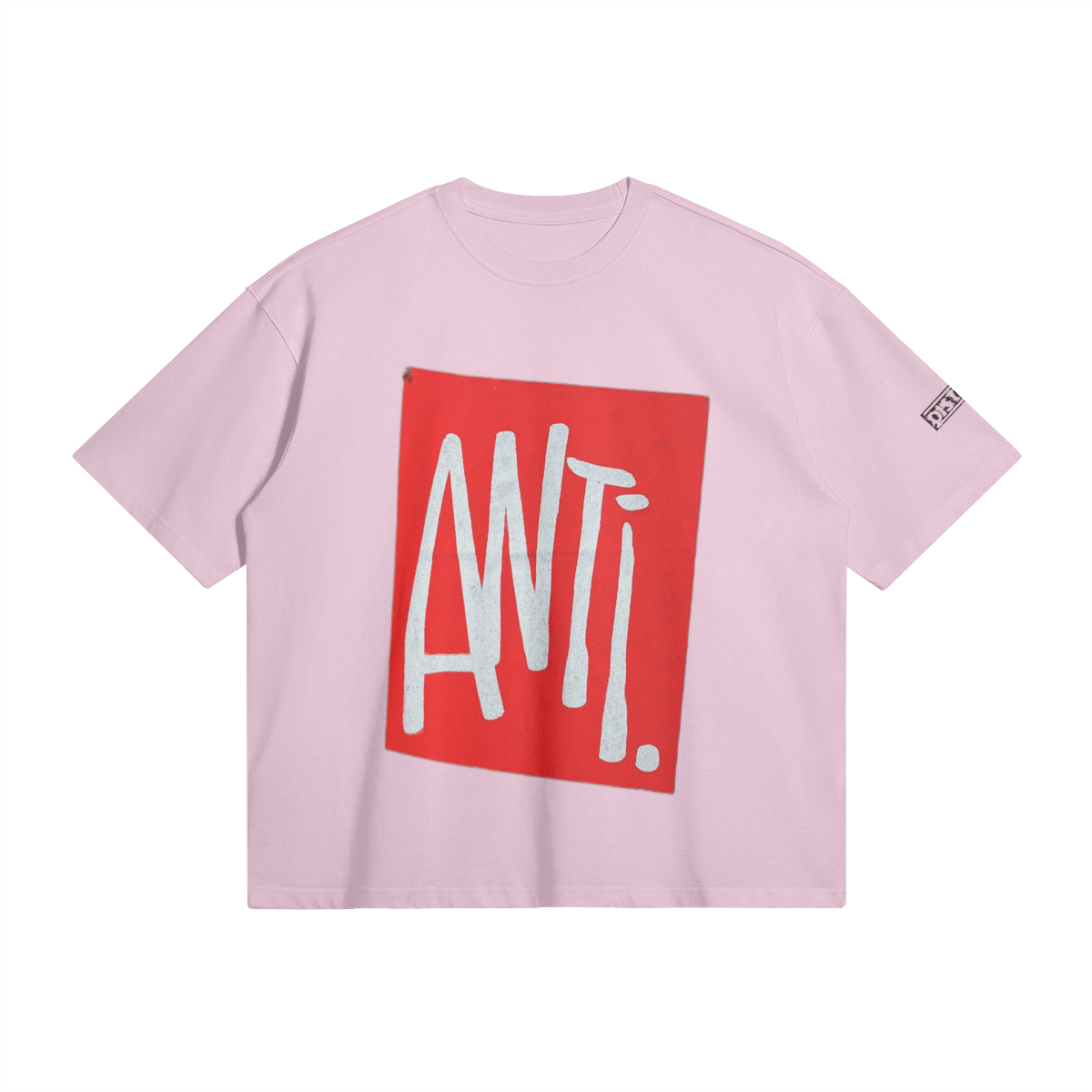 Anti | Red Graffiti Art Oversized Boxy T-Shirt | Camo Colors