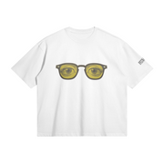 Yellow Glasses | Minimal Art Oversized T-shirt | Camo Colors