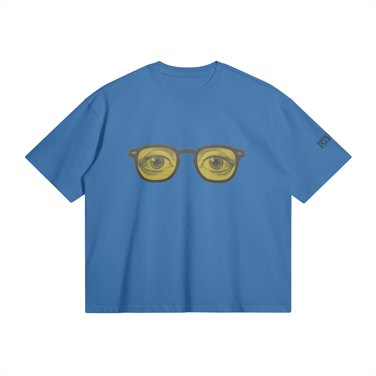 Yellow Glasses | Minimal Art Oversized T-shirt | Camo Colors