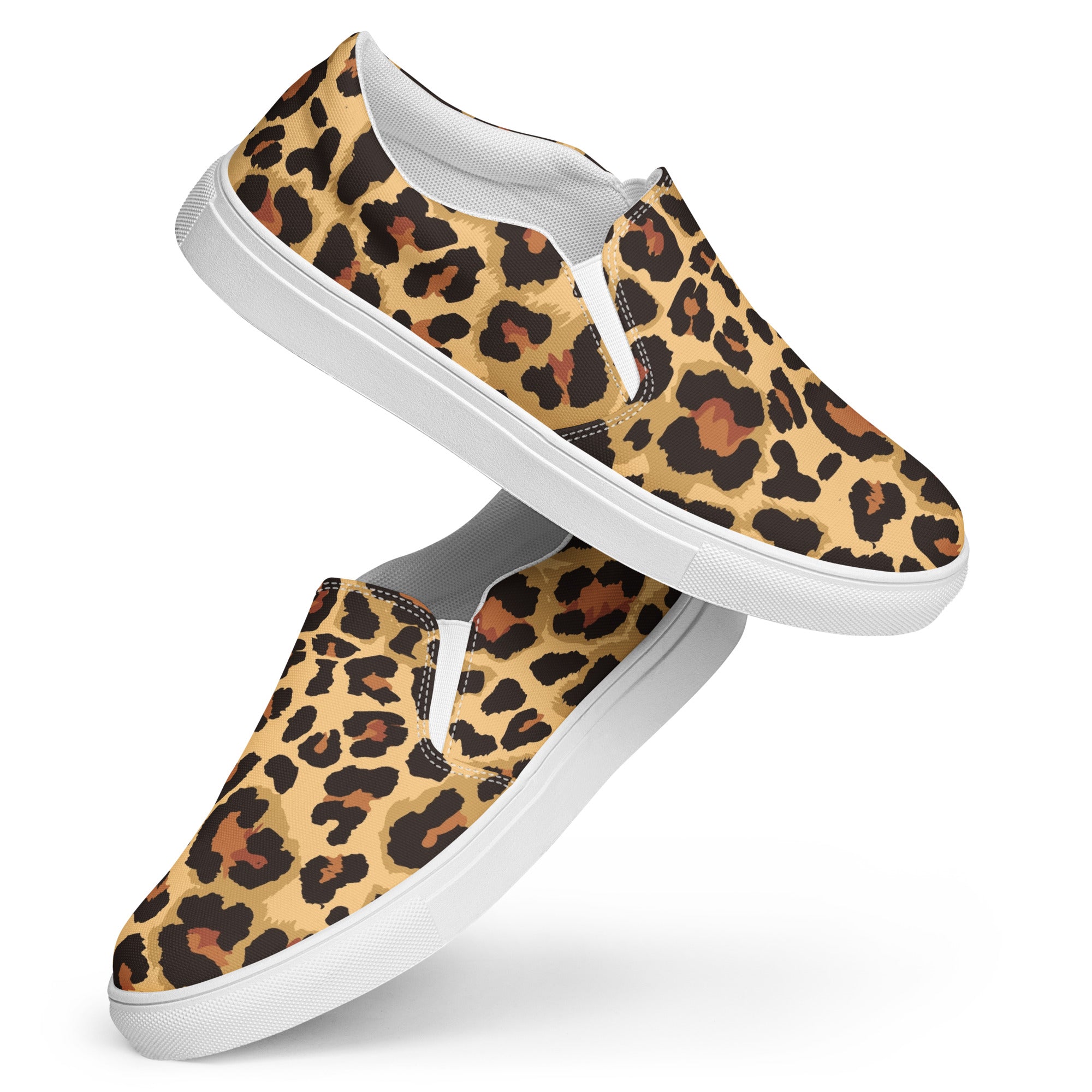 Leopard Slip-on Canvas Shoes for Women | Brown & Black Camo Colors