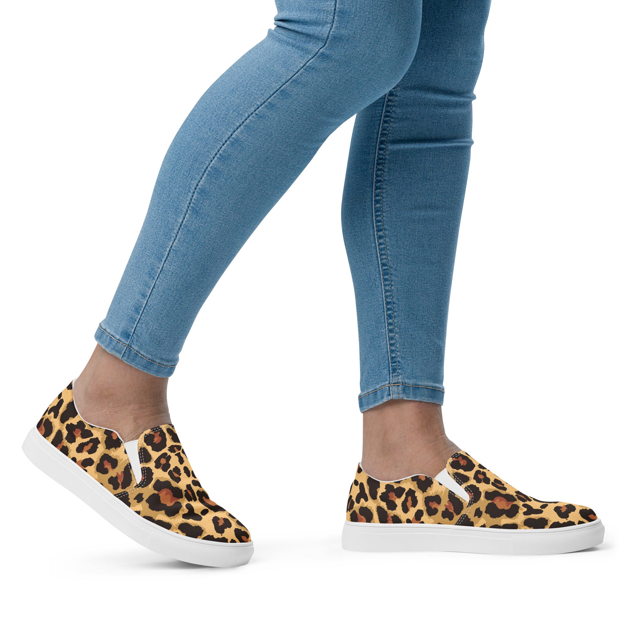 Leopard Slip-on Canvas Shoes for Women | Brown & Black Camo Colors