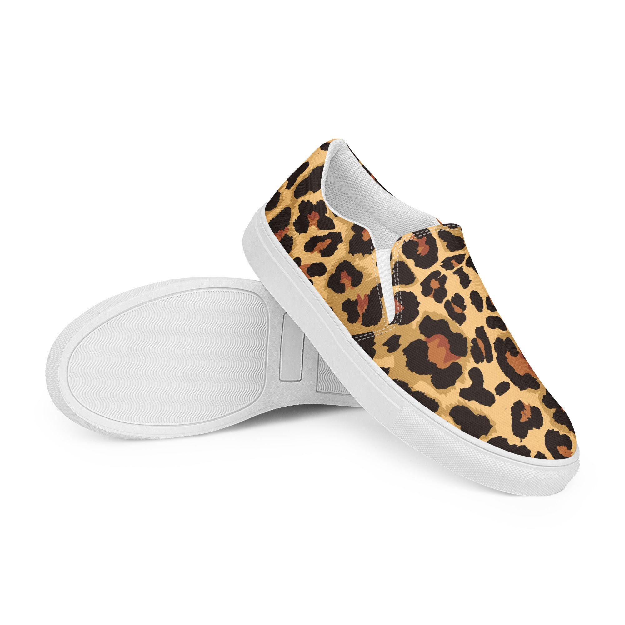 Leopard Slip-on Canvas Shoes for Women | Brown & Black Camo Colors