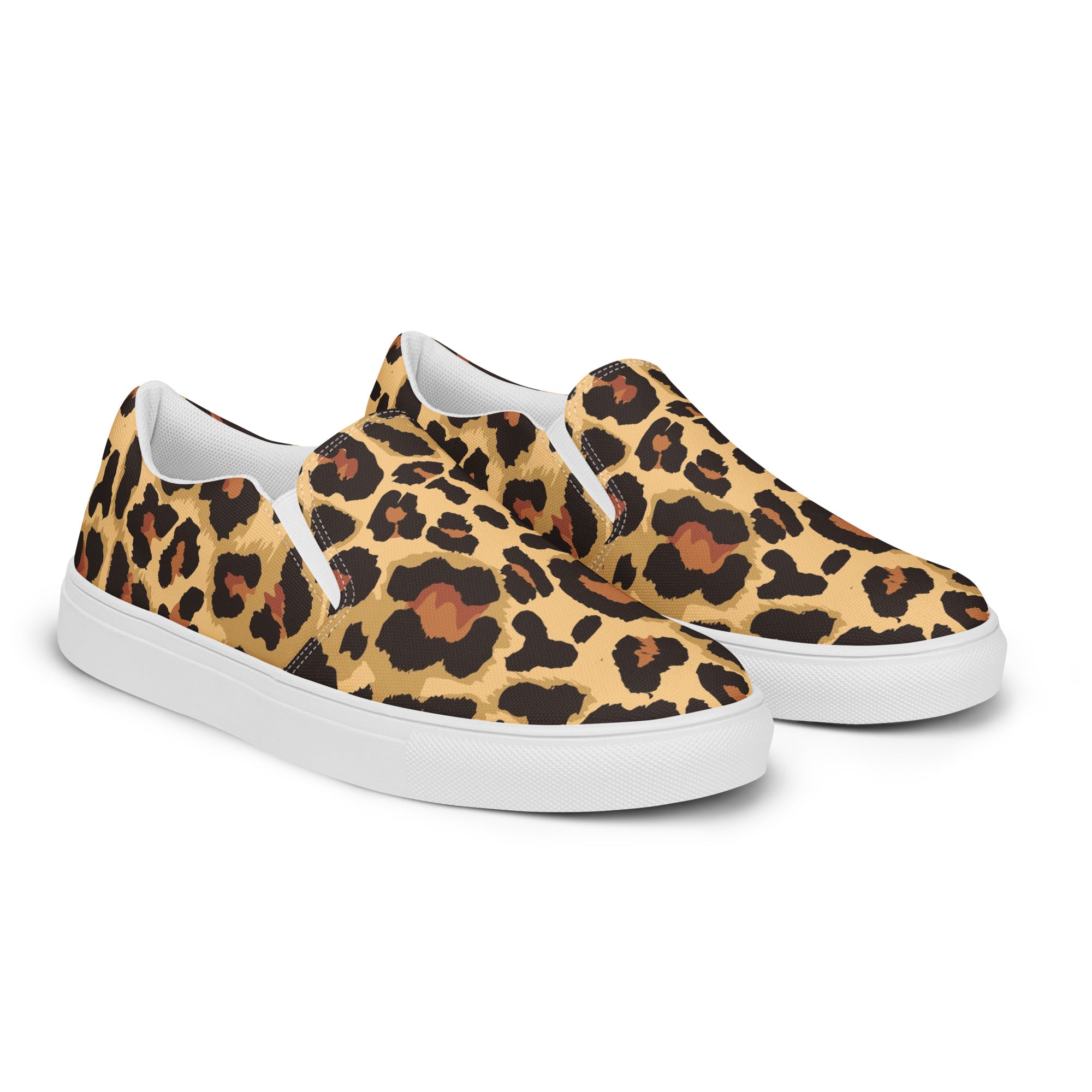 Leopard Slip-on Canvas Shoes for Women | Brown & Black Camo Colors